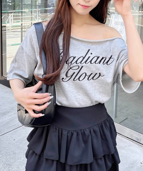 INGNI（イング）の「ワンショルスウェットロゴトップス（Tシャツ/カットソー・レディース・グレー/チャコールグレー/オートミール/カモフラージュ・M）」の9枚目の写真