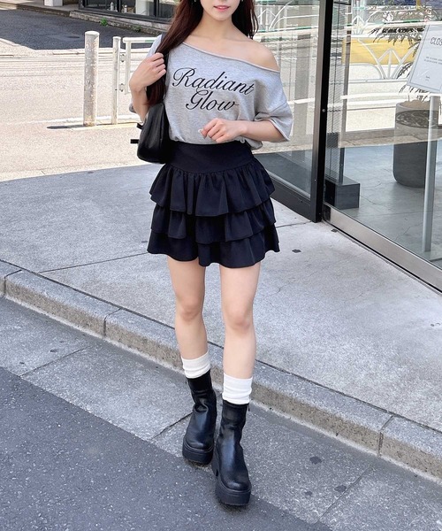 INGNI（イング）の「ワンショルスウェットロゴトップス（Tシャツ/カットソー・レディース・グレー/チャコールグレー/オートミール/カモフラージュ・M）」の12枚目の写真