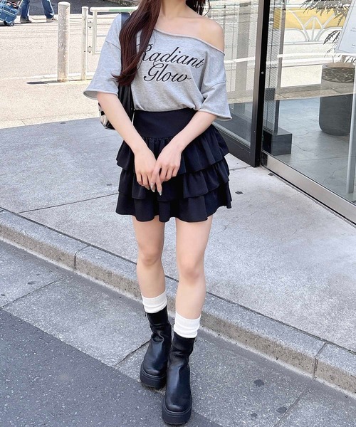 INGNI（イング）の「ワンショルスウェットロゴトップス（Tシャツ/カットソー・レディース・グレー/チャコールグレー/オートミール/カモフラージュ・M）」の13枚目の写真