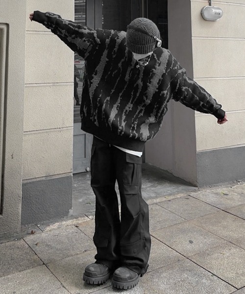 NOWLE（ノウル）の「【NOWLE】ワイドシルエット イージー カーゴパンツ（カーゴパンツ・メンズ・ブラウン/ブラック・MEDIUM/LARGE/X-LARGE）」の17枚目の写真