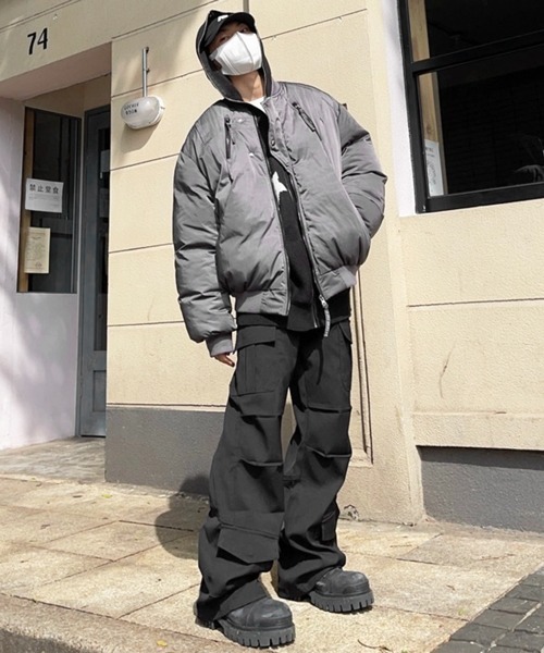 NOWLE（ノウル）の「【NOWLE】ワイドシルエット イージー カーゴパンツ（カーゴパンツ・メンズ・ブラウン/ブラック・MEDIUM/LARGE/X-LARGE）」の19枚目の写真