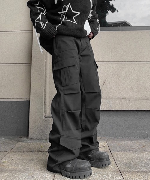 NOWLE（ノウル）の「【NOWLE】ワイドシルエット イージー カーゴパンツ（カーゴパンツ・メンズ・ブラウン/ブラック・MEDIUM/LARGE/X-LARGE）」の8枚目の写真