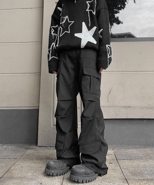 NOWLE（ノウル）の「【NOWLE】ワイドシルエット イージー カーゴパンツ（カーゴパンツ・メンズ・ブラウン/ブラック・MEDIUM/LARGE/X-LARGE）」の11枚目の写真