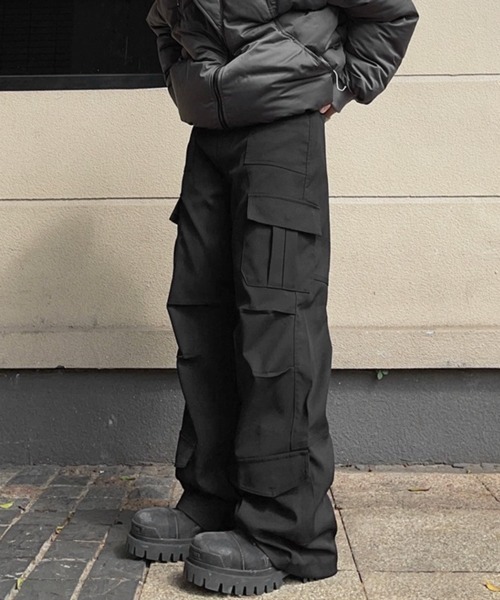 NOWLE（ノウル）の「【NOWLE】ワイドシルエット イージー カーゴパンツ（カーゴパンツ・メンズ・ブラウン/ブラック・MEDIUM/LARGE/X-LARGE）」の14枚目の写真