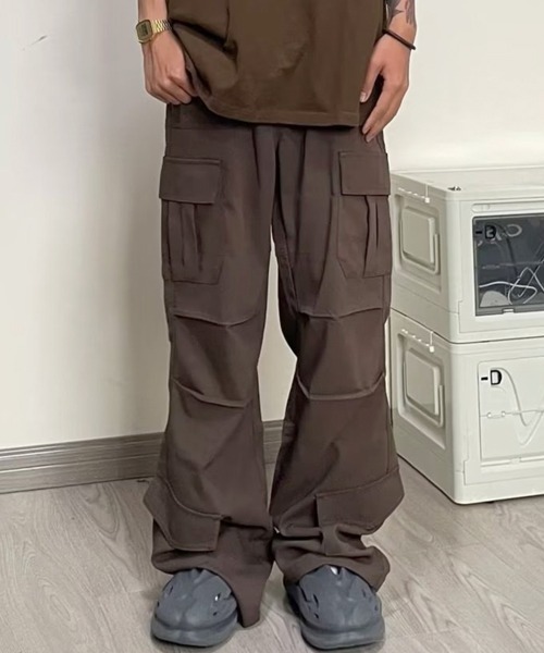 NOWLE（ノウル）の「【NOWLE】ワイドシルエット イージー カーゴパンツ（カーゴパンツ・メンズ・ブラウン/ブラック・MEDIUM/LARGE/X-LARGE）」の20枚目の写真
