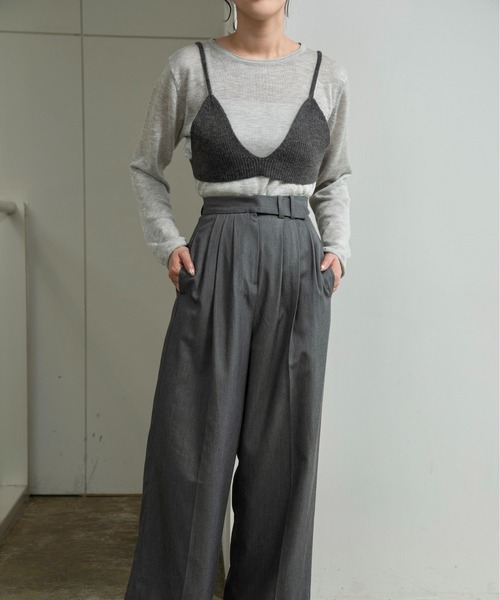 lawgy(ラウジー)の「knit bustier set tops / ニットビスチェセットトップス(Tシャツ/カットソー・レディース・ホワイト/ミックスグレー/ブルー・FREE)」の6枚目の写真