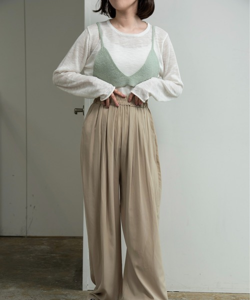 lawgy(ラウジー)の「knit bustier set tops / ニットビスチェセットトップス(Tシャツ/カットソー・レディース・ホワイト/ミックスグレー/ブルー・FREE)」の13枚目の写真