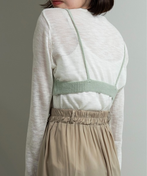 lawgy(ラウジー)の「knit bustier set tops / ニットビスチェセットトップス(Tシャツ/カットソー・レディース・ホワイト/ミックスグレー/ブルー・FREE)」の11枚目の写真