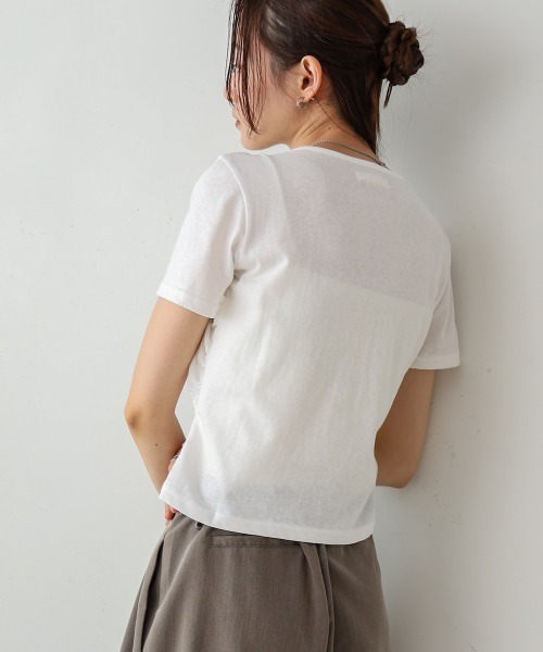 Bab(バブ)の「ビスチェレイヤードデザイントップス(Tシャツ/カットソー・レディース・ライトブルー/ブラック/オフホワイト/杢グレー・M)」の7枚目の写真
