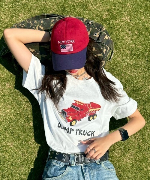 INTER FACTORY（インターファクトリー）の「SARA - プリントTシャツ made in INTER FACTORY（Tシャツ/カットソー・レディース・ネイビー/ホワイト・FREE）」の15枚目の写真