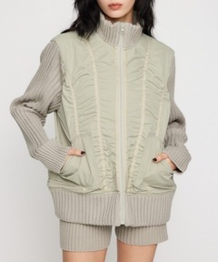 LAGUA GEM KNIT DOCKING ブルゾン ブラウン KNIT DOCKING ブルゾン（ブルゾン）｜LAGUA GEM（ラグアジェム）の