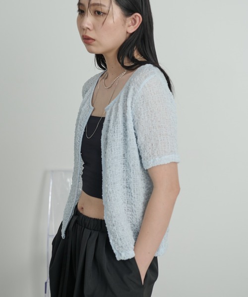 Aunt Marie's(アントマリーズ)の「フロントホックシャーリングシアートップス(Tシャツ/カットソー・レディース・アイボリー/ブラック/ライトブルー/ライトピンク・FREE)」の6枚目の写真