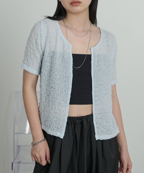 Aunt Marie's(アントマリーズ)の「フロントホックシャーリングシアートップス(Tシャツ/カットソー・レディース・アイボリー/ブラック/ライトブルー/ライトピンク・FREE)」の8枚目の写真