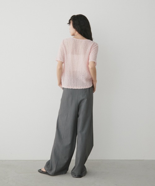 Aunt Marie's(アントマリーズ)の「フロントホックシャーリングシアートップス(Tシャツ/カットソー・レディース・アイボリー/ブラック/ライトブルー/ライトピンク・FREE)」の14枚目の写真
