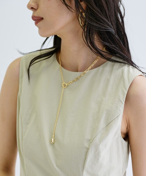 GALLEST(ギャレスト)の「ミックスチェーンラリエット(ネックレス・レディース・シルバー/ゴールド・00)」の2枚目の写真
