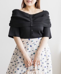 CLETTE（クレット）の「フロントボタンオフショル風ニット（ニット/セーター）」