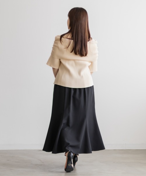 CLETTE（クレット）の「フロントボタンオフショル風ニット（ニット/セーター・レディース・ブラック/アイボリー/その他/ラベンダー・LL/3L/4L）」の14枚目の写真