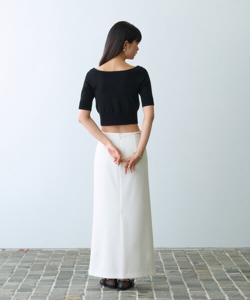 CODE A（コードエー）の「design knit short cardigan（カーディガン/ボレロ・レディース・ブラック/ライトブルー/ライトグレー・00）」の7枚目の写真
