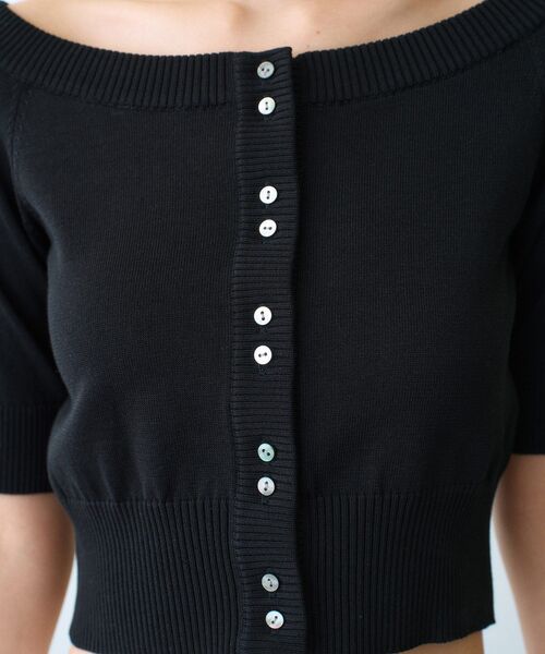 CODE A（コードエー）の「design knit short cardigan（カーディガン/ボレロ・レディース・ブラック/ライトブルー/ライトグレー・00）」の8枚目の写真