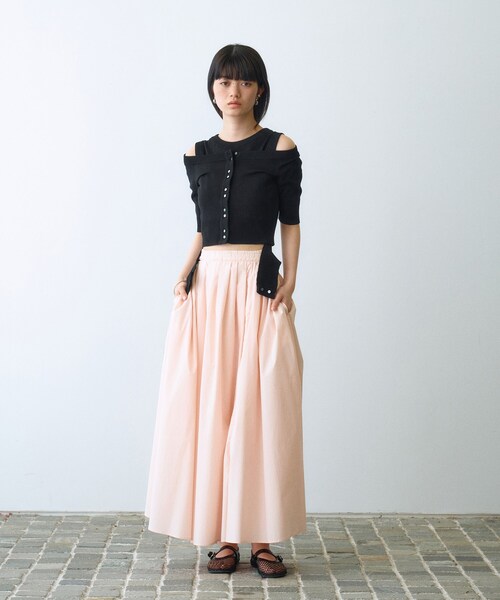 CODE A（コードエー）の「design knit short cardigan（カーディガン/ボレロ・レディース・ブラック/ライトブルー/ライトグレー・00）」の11枚目の写真
