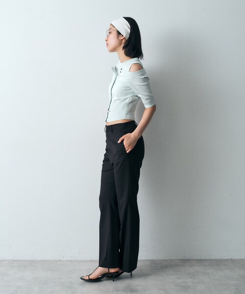 CODE A（コードエー）の「design knit short cardigan（カーディガン/ボレロ・レディース・ブラック/ライトブルー/ライトグレー・00）」の21枚目の写真