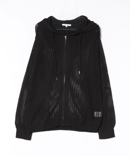 WEGO(ウィゴー)の「WEGO/メッシュニットZIPパーカー(パーカー・メンズ・ブラック/ダークグレー・MEDIUM/LARGE)」の2枚目の写真