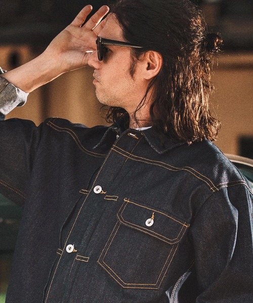 WONDER WALL MOTEL(ワンダーウォールモーテル)の「mj10799- RIGID DENIM JACKET(Gジャン) リジットデニムジャケット(デニムジャケット・メンズ・インディゴブルー・S/M/L/XL)」の19枚目の写真