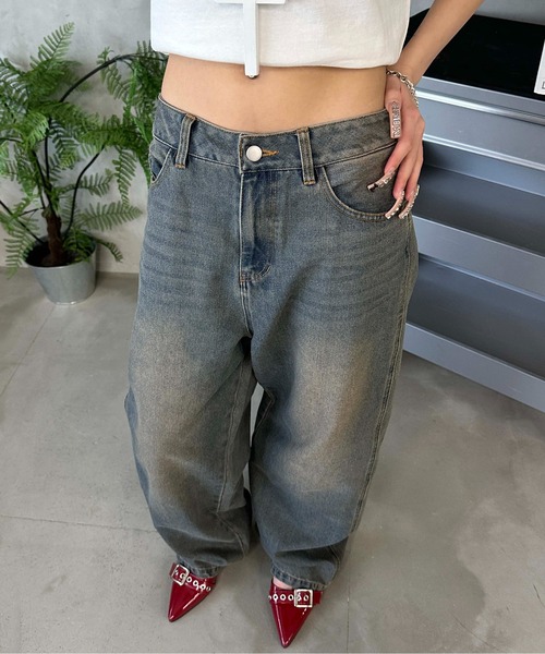 sedacle(セダクル)の「オーバーダイデニムパンツ(デニムパンツ・レディース・ブラック/インディゴブルー・SMALL/MEDIUM)」の17枚目の写真