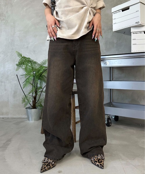 sedacle(セダクル)の「オーバーダイデニムパンツ(デニムパンツ・レディース・ブラック/インディゴブルー・SMALL/MEDIUM)」の3枚目の写真