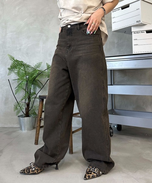 sedacle(セダクル)の「オーバーダイデニムパンツ(デニムパンツ・レディース・ブラック/インディゴブルー・SMALL/MEDIUM)」の4枚目の写真