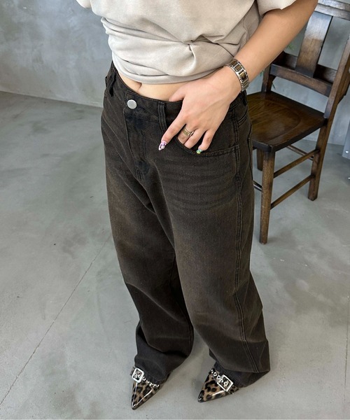 sedacle(セダクル)の「オーバーダイデニムパンツ(デニムパンツ・レディース・ブラック/インディゴブルー・SMALL/MEDIUM)」の7枚目の写真