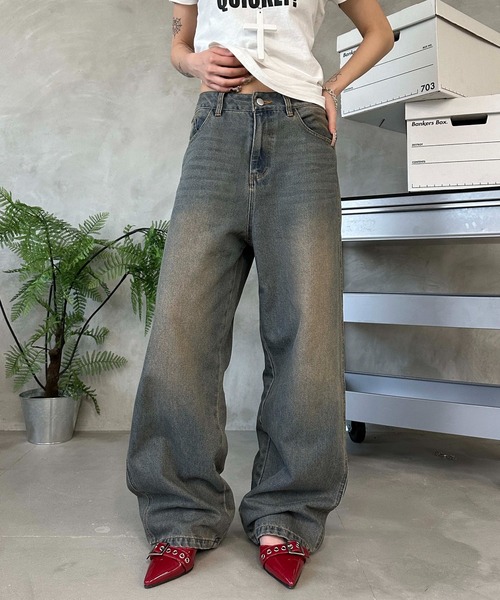 sedacle(セダクル)の「オーバーダイデニムパンツ(デニムパンツ・レディース・ブラック/インディゴブルー・SMALL/MEDIUM)」の13枚目の写真
