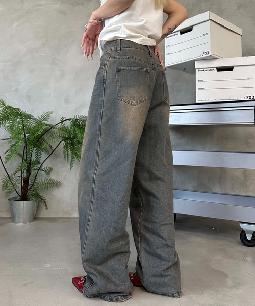 sedacle(セダクル)の「オーバーダイデニムパンツ(デニムパンツ・レディース・ブラック/インディゴブルー・SMALL/MEDIUM)」の14枚目の写真