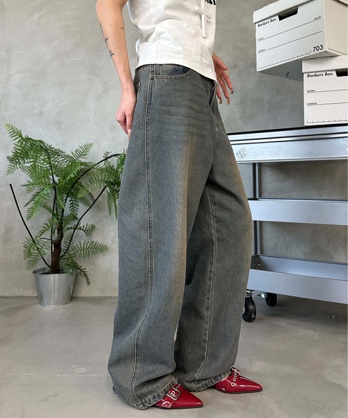 the open product タイダイ デニム パンツ OPEN YY
