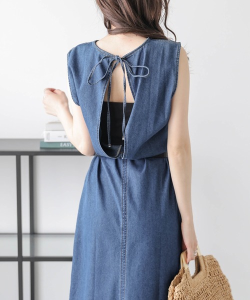 BLUE LABEL CRESTBRIDGE バックリボン デニムワンピース meluccia-0.jpg