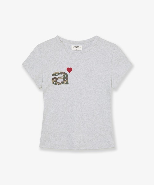 aeae（エーイーエーイー）の「DOT SMALL LETTER TEE（Tシャツ/カットソー・レディース・ブラック/グレー/ホワイト/ネイビー/オートミール/ホワイト系その他/ライトグレー/ライトグレー系/ダークブラウン・FREE）」の6枚目の写真