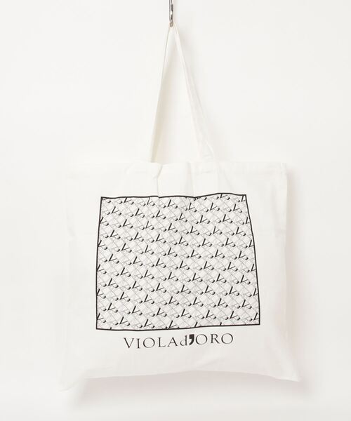 VIOLAd'ORO(ヴィオラドーロ)の「VIOLAd’ORO (ヴィオラドーロ) ノットハンドルナイロントートM サイズ/BIANCA / V-2175(トートバッグ・レディース・ライトグレー/ブラック・F)」の6枚目の写真
