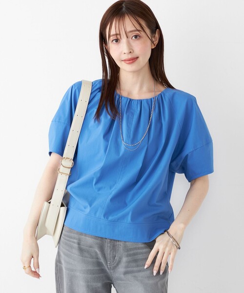 SHIPS Colors（シップス カラーズ）の「SHIPS Colors:〈手洗い可能〉コットンナイロン バルーンスリーブ ブラウス◇（シャツ/ブラウス・レディース・ブラック/ブルー/キャメル・ONE SIZE）」の13枚目の写真