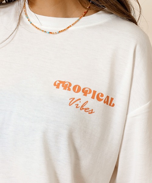 anap mimpi（アナップミンピ）の「カラー パームツリー プリント オーバーサイズ Tシャツ（Tシャツ/カットソー・レディース・ダークグレー/ミント/ブルー/オフホワイト・FREE）」の8枚目の写真