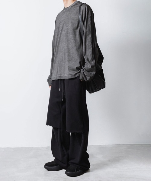 VEIN (ヴェイン)の「ジャンベルカテリー カットオフ バギートラウザーズ / JUMBERCA TERRY CUT OFF BAGGY TROUSERS(スウェットパンツ・メンズ・ブラック・2/1)」の14枚目の写真