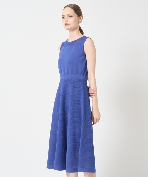 ANAYI(アナイ)の「サマーメッシュワンピース〈セットアップ対応商品〉(ワンピース・レディース・ブルー/ブラック/ピンクベージュ・38/36/34)」の2枚目の写真