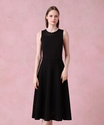 ANAYI ワンピース　黒 ハードジョーゼットタック ワンピース|ANAYI OFFICIAL ONLINE