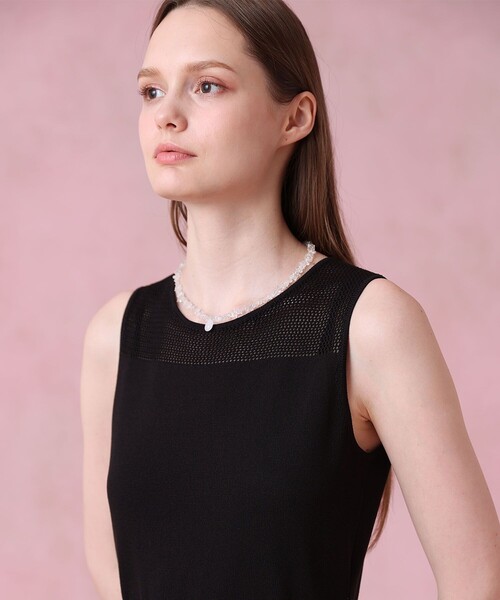 ANAYI(アナイ)の「サマーメッシュワンピース〈セットアップ対応商品〉(ワンピース・レディース・ブルー/ブラック/ピンクベージュ・38/36/34)」の13枚目の写真