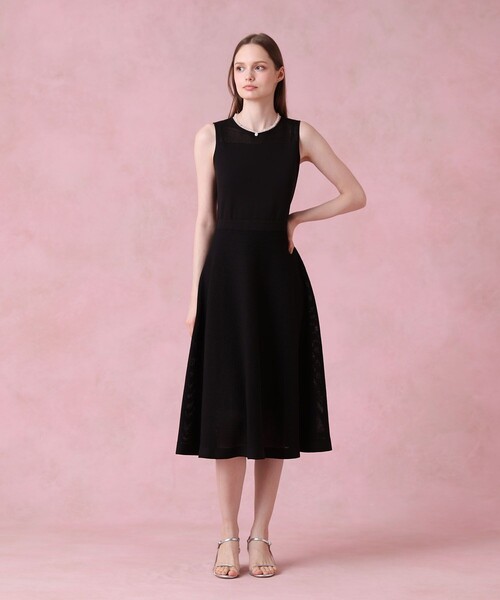 ANAYI(アナイ)の「サマーメッシュワンピース〈セットアップ対応商品〉(ワンピース・レディース・ブルー/ブラック/ピンクベージュ・38/36/34)」の14枚目の写真