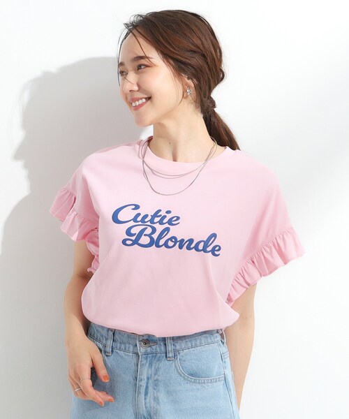 Cutie Blonde（キューティーブロンド）の「【S-LL/汗ジミ軽減/ひんやり/UVカット】フリルTシャツ（Tシャツ/カットソー・レディース・ピンク/イエロー系その他/ホワイト/チャコールグレー・01/04/02/03）」の19枚目の写真