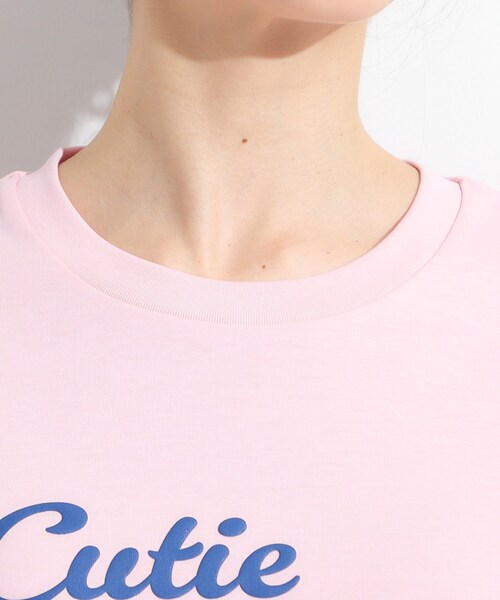 Cutie Blonde（キューティーブロンド）の「【S-LL/汗ジミ軽減/ひんやり/UVカット】フリルTシャツ（Tシャツ/カットソー・レディース・ピンク/イエロー系その他/ホワイト/チャコールグレー・01/04/02/03）」の12枚目の写真