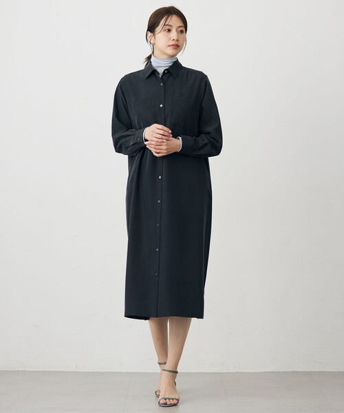 J.PRESS Ladies(J.プレス レディス)の「ピーチポプリン ワンピース(ワンピース・レディース・ベージュ系/黄土色系/ブラック系・XS)」の8枚目の写真