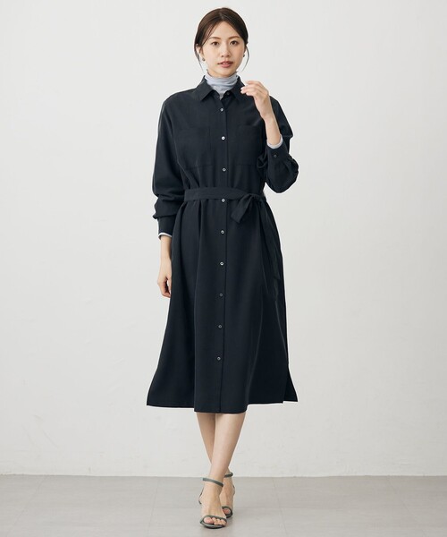 J.PRESS Ladies(J.プレス レディス)の「ピーチポプリン ワンピース(ワンピース・レディース・ベージュ系/黄土色系/ブラック系・XS)」の9枚目の写真