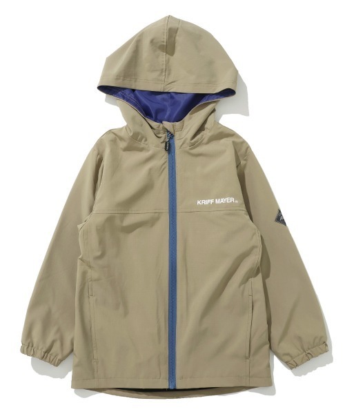 KRIFF MAYER Kid's Collection（クリフメイヤーキッズコレクション）の「【撥水・防汚】アクティブストレッチマウンテンパーカー（マウンテンパーカー・キッズ・グリーン/ベージュ/パープル/ブラック・140/150/160/170/120/130）」の2枚目の写真