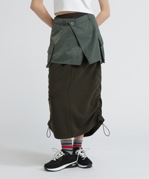 AVIREX | NYLON×DOUBLE KNIT LAYERED SKIRT/ナイロン×ダブルニットレイヤードスカート(スカート)